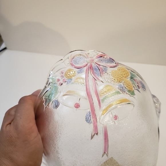 Mikasa Holiday Bells Decorative Basket Glass Frost - Picture 3 of 10